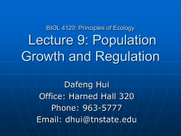 BIOL 4120: Principles of Ecology Lecture 10: Population Growth