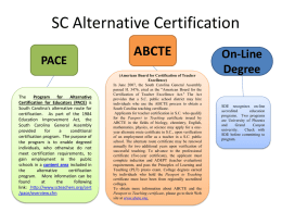 SC Alternative Certification