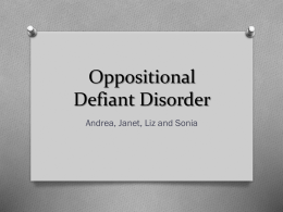 Oppositional Defiance Disorder