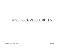 RIVER-SEA VESSEL RULES
