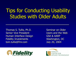 Tips for Conducting Usability Studies with Older Adults