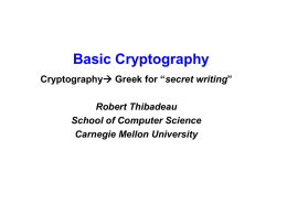 Cryptography - Carnegie Mellon University