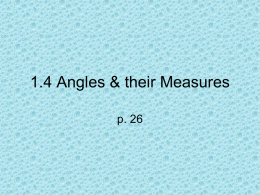 1.4 Angles & their Measures - North Bergen School District