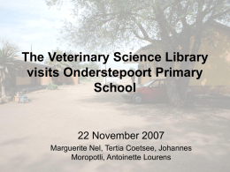 The Veterinary Science Library visits Onderstepoort