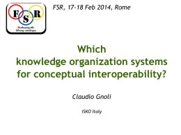 FSR 2014, Rome Which knowledge organization systems for