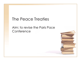 The Peace Treaties - Mr Allsop History