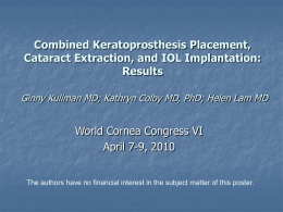 Results of the new KPro Triple Procedure: Keratoprosthesis