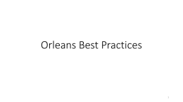 Orleans Best Practices