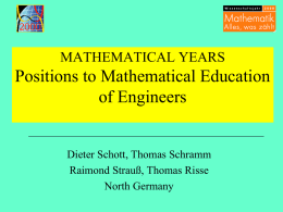 Positions to Mathematics - FBE