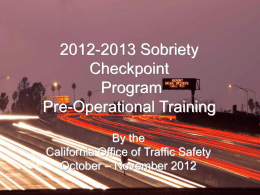 2009 - 2010 Sobriety Checkpoint Mini