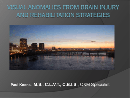 Visual Anomalies from Brain Injury and Rehabilitation