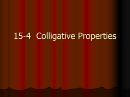 15.4 Colligative Properties