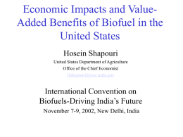 The Value Added Benefits and Economic Impacts of Biofuel