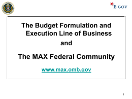 Budget Formulation & Execution Line of Business (BFE LoB)