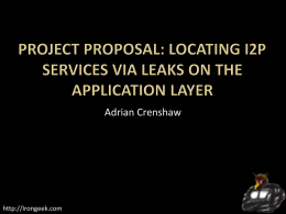 Project Proposal: Locating I2P services via Leaks on the