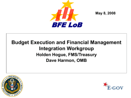 Budget Formulation & Execution Line of Business (BFE LoB)