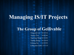 Managing IS/IT projects