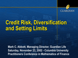 Setting Credit Risk Limits