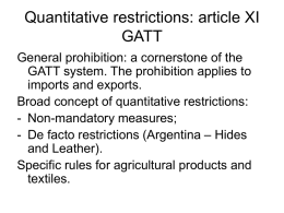 Quantitative restrictions: article XI GATT