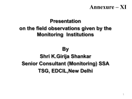 Presentation on Monitoring-K. Girja Shankar (A-XI).