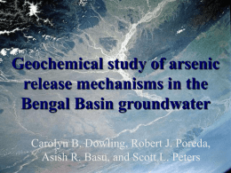Ph.D. Defense A geochemical study of arsenic release