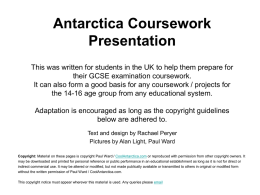GCSE Antarctica Coursework