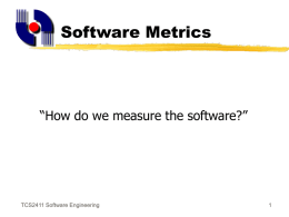 TCS 2411 Software Engineering