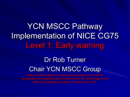 YCN MSCC Pathway Implementation of NICE CG75