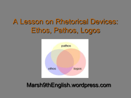 Ethos, Pathos, Logos - Freshman Literature and Composition
