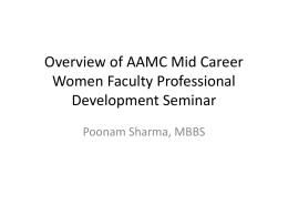 Overview of AAMC Mid Career Women Faculty Professional