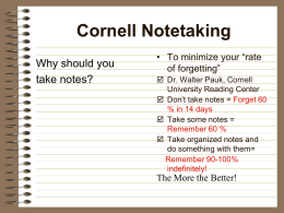 Cornell Notes Powerpoint - Fairmont Junior High School