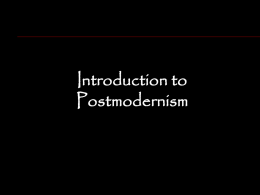 Introduction to Postmodernism