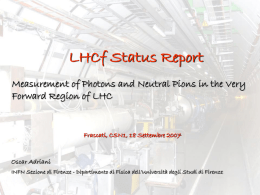 LHCf Status Report CSN1 September 2007