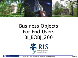 BI_BOBJ_200 Business Objects ForEnd Users