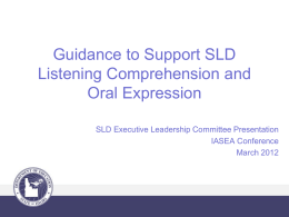 Guidance to Support Language Impairment vs. Oral Expression