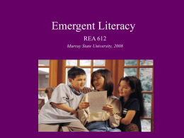 Emergent Literacy - Murray State University