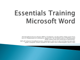 Essentials Training – Microsoft Word
