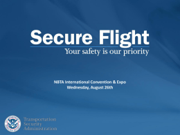 Secure Flight Presentation - The Global Business Travel