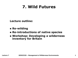 Lecture 2 Wilderness typology and characterisation
