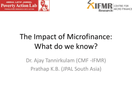 The Impact of Microfinance: What do we know?