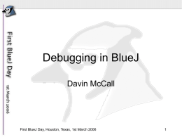 Debugging in BlueJ