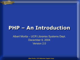 PHP &ndash; An Introduction