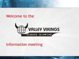Welcome to the information meeting