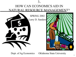 1. What is natural resource economics & why is it important?