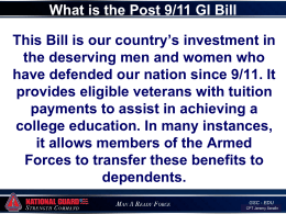 Post 9-11 GI Bill - South Carolina National Guard