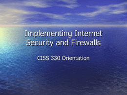 CISS 330 Orientation - CRC Website