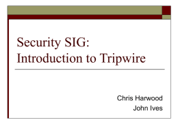 Security SIG: Tripwire