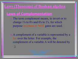 Laws (Theorems) of Boolean algebra