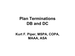 Terminating Defined Benefit and Other Plans – PBGC