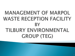 MANAGEMENT OF MARPOL WASTE RECEPTION FACILITY BY …